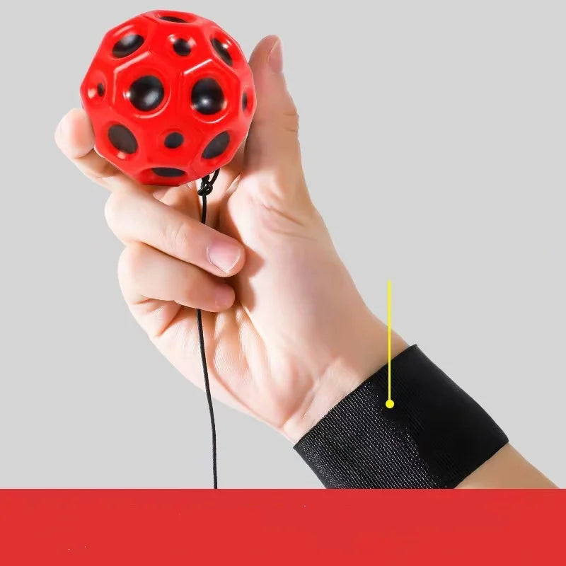 Wrist Rocket Ball with String PU Foam Ventilated Ball for Kids Hand Eye Coordination Training Stress Relief Toy Fitness Exercise