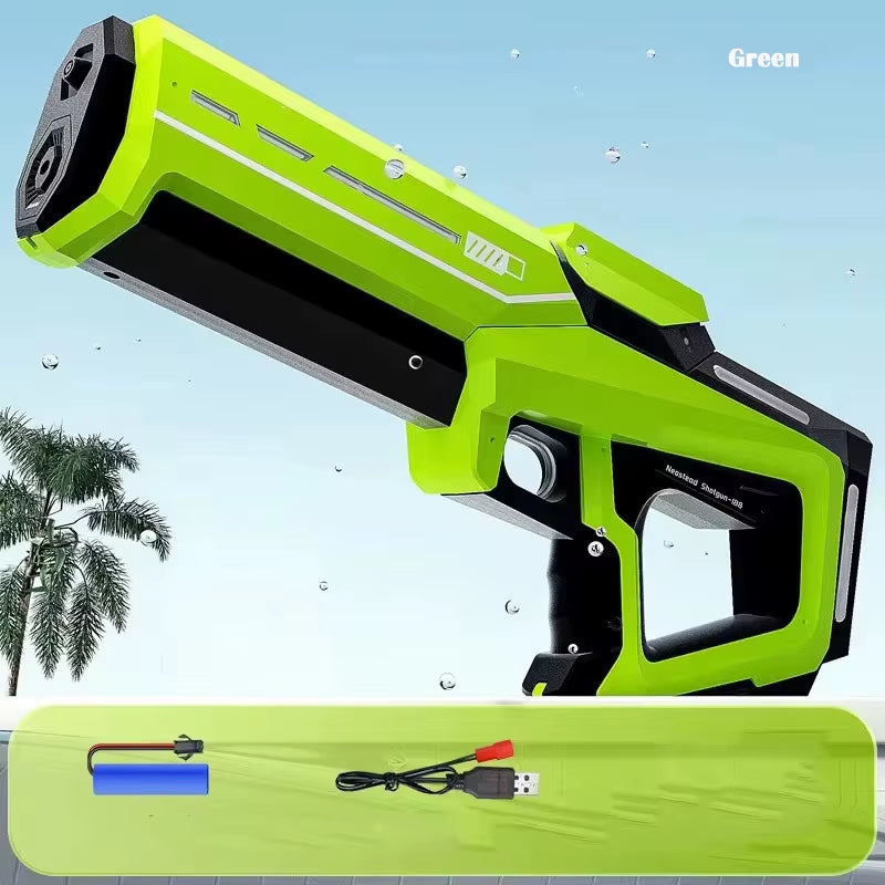 43Cm Full Electric Automatic Water Storage Gun Toys Portable Children Summer Beach Outdoor Fight Fantasy Toys for Boys Kids Game