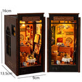 DIY Book Nook Insert Kits Wooden Doll House Building Kit Magic House Casa Bookend with LED Lights Bookshelf Home Decoration Gift