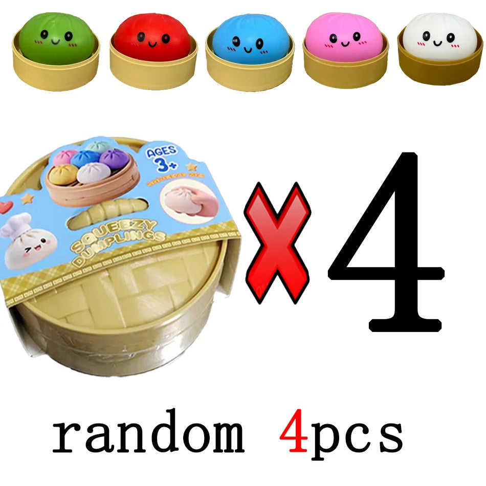 Glitter Dumpling Squishies Toy Bun Baozi Dumpling Mystery Box Colorful Food Squishy Sensory Fidget Toy anti Stress Squeeze Balls
