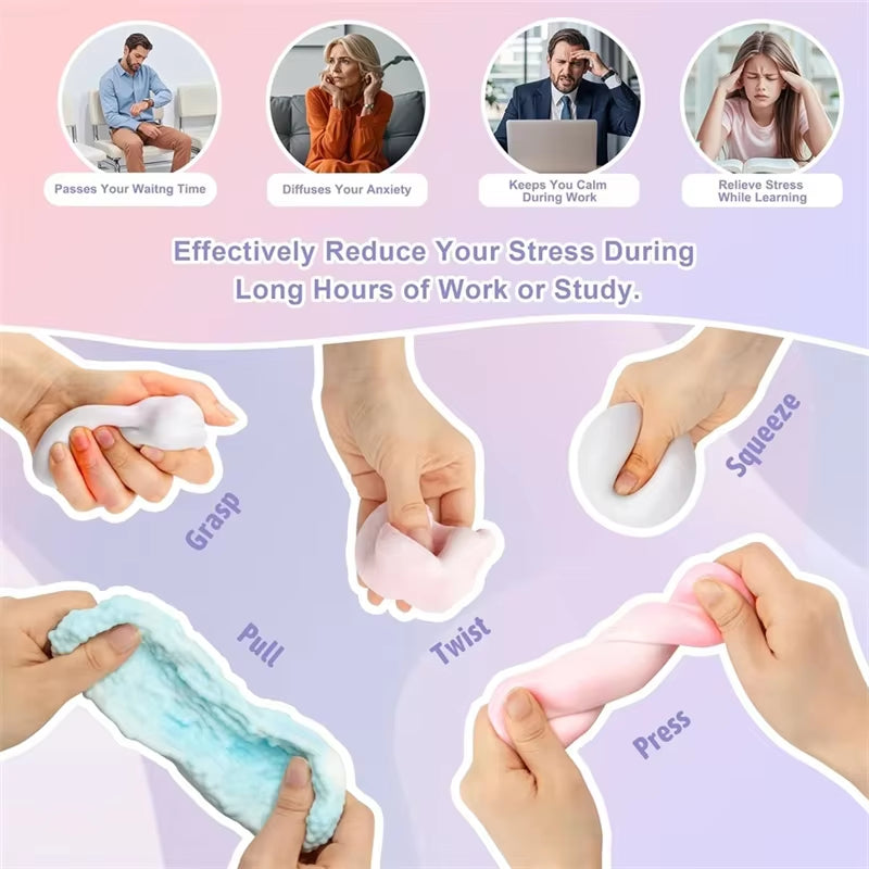 Shapeable Vacuum Squishies Sand Ball Grape Stress Ball Stress Relief Noisy Ball Desktop Squeezing Soothing Toy Birthday Gift