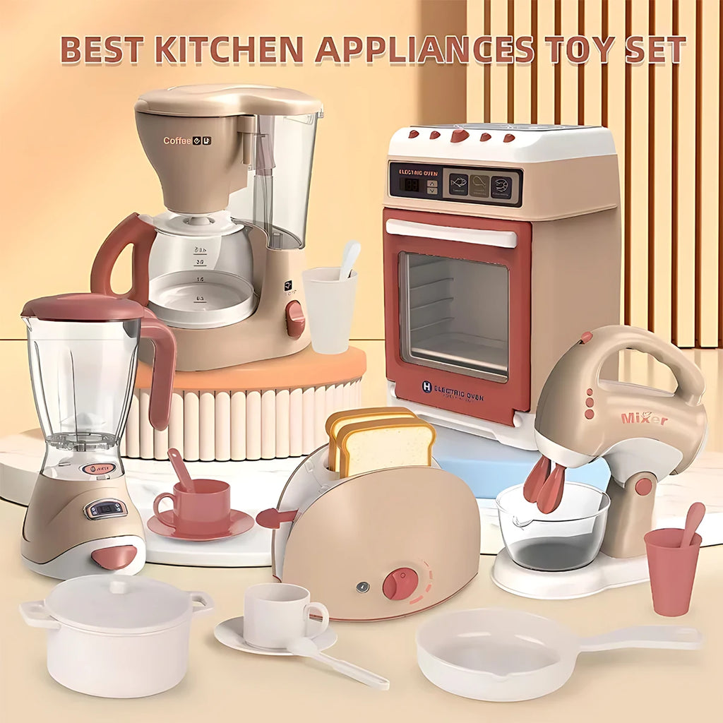 Kids Kitchen Toy Set Mini Simulation Household Appliances Toys for Children Pretend Play House Interactive Toys for Girls Boys