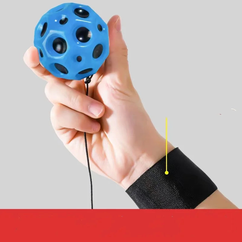Wrist Rocket Ball with String PU Foam Ventilated Ball for Kids Hand Eye Coordination Training Stress Relief Toy Fitness Exercise