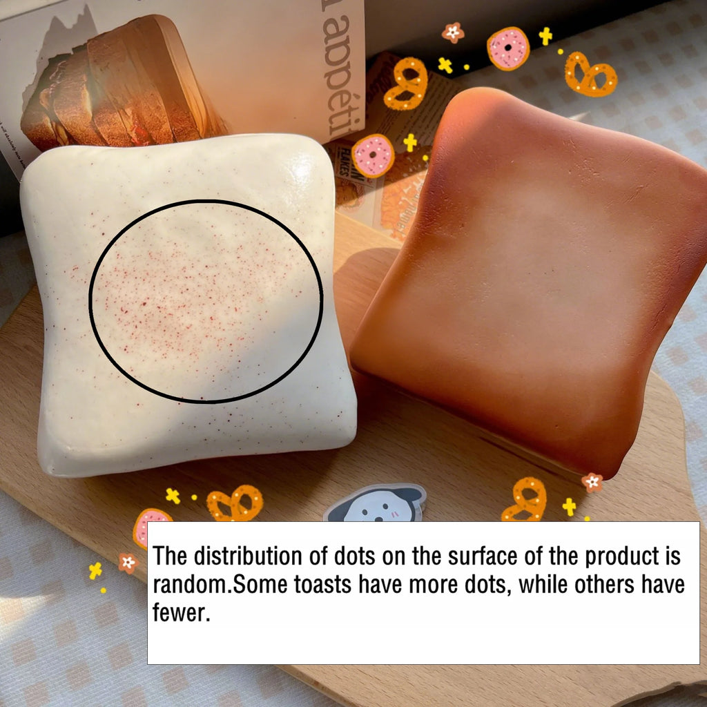Soft Simulated Toast Squeeze Stress Relief Toys Squishy Bread Squeeze Fidget Toys Decompression Slow Rebound Sensory Toy Adults