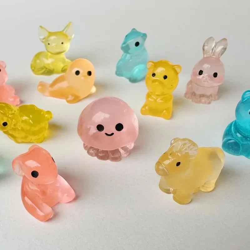 50Pcs Mini Animal Surprise Blind Bags Cute Luminous Assorted Colors Animals Blind Box Toys for Kids Children Birthday Gifts