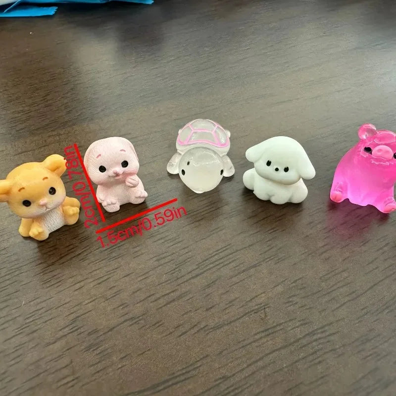50Pcs Mini Animal Surprise Blind Bags Cute Luminous Assorted Colors Animals Blind Box Toys for Kids Children Birthday Gifts