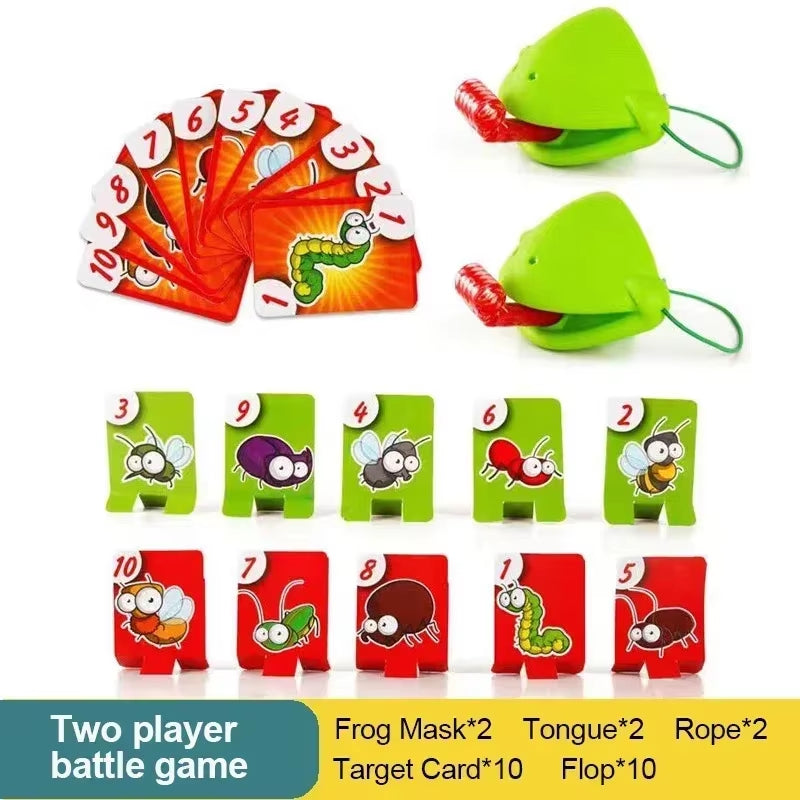 Frog Mask Wagging Tongue Lick Cards Board Games for Children Family Party Toys Antistress Funny Desktop Puzzle Game Toys Viral Kids Toys