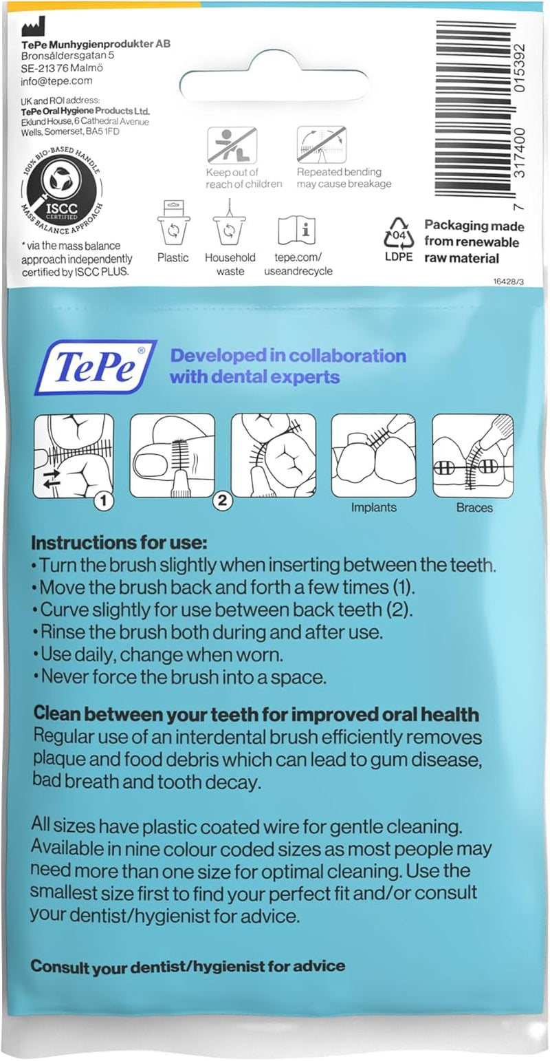 Interdental Brush, Original, Yellow, 0.7Mm/Iso 4, 8Pcs, Efficient Cleaning between Teeth, Plaque Remover and Dental Flosser for Small Gaps
