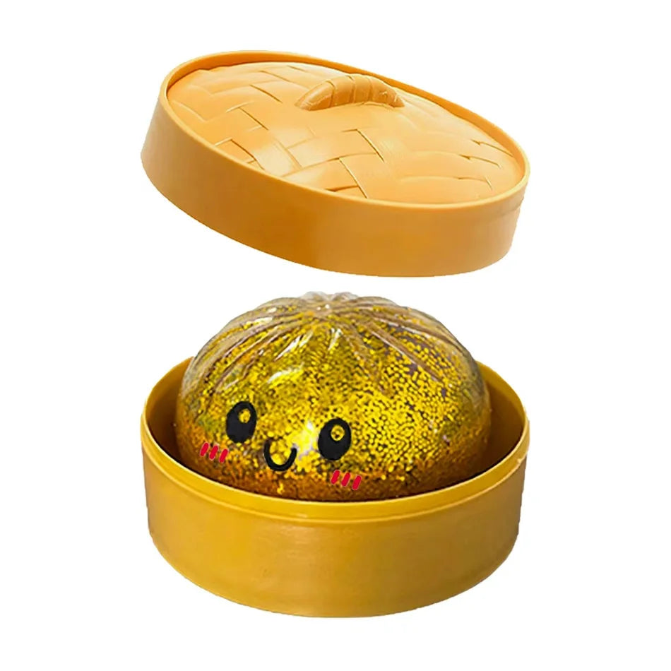 Glitter Dumpling Squishies Toy Bun Baozi Dumpling Mystery Box Colorful Food Squishy Sensory Fidget Toy anti Stress Squeeze Balls