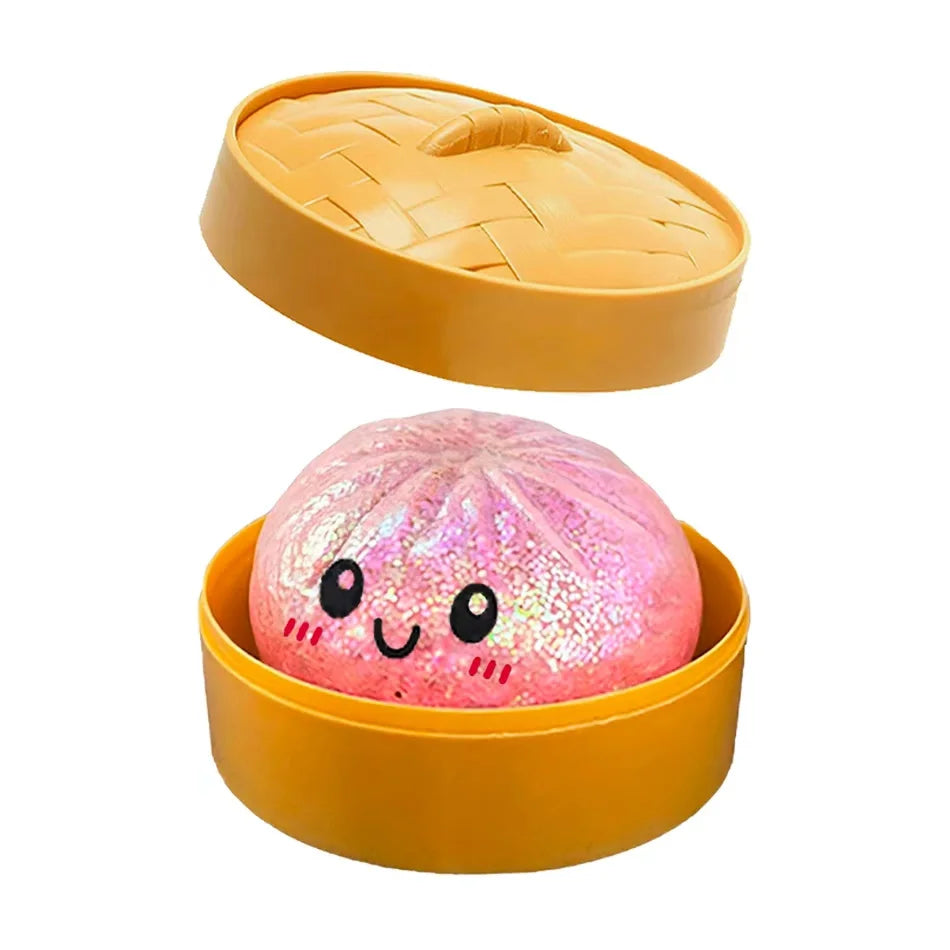 Glitter Dumpling Squishies Toy Bun Baozi Dumpling Mystery Box Colorful Food Squishy Sensory Fidget Toy anti Stress Squeeze Balls