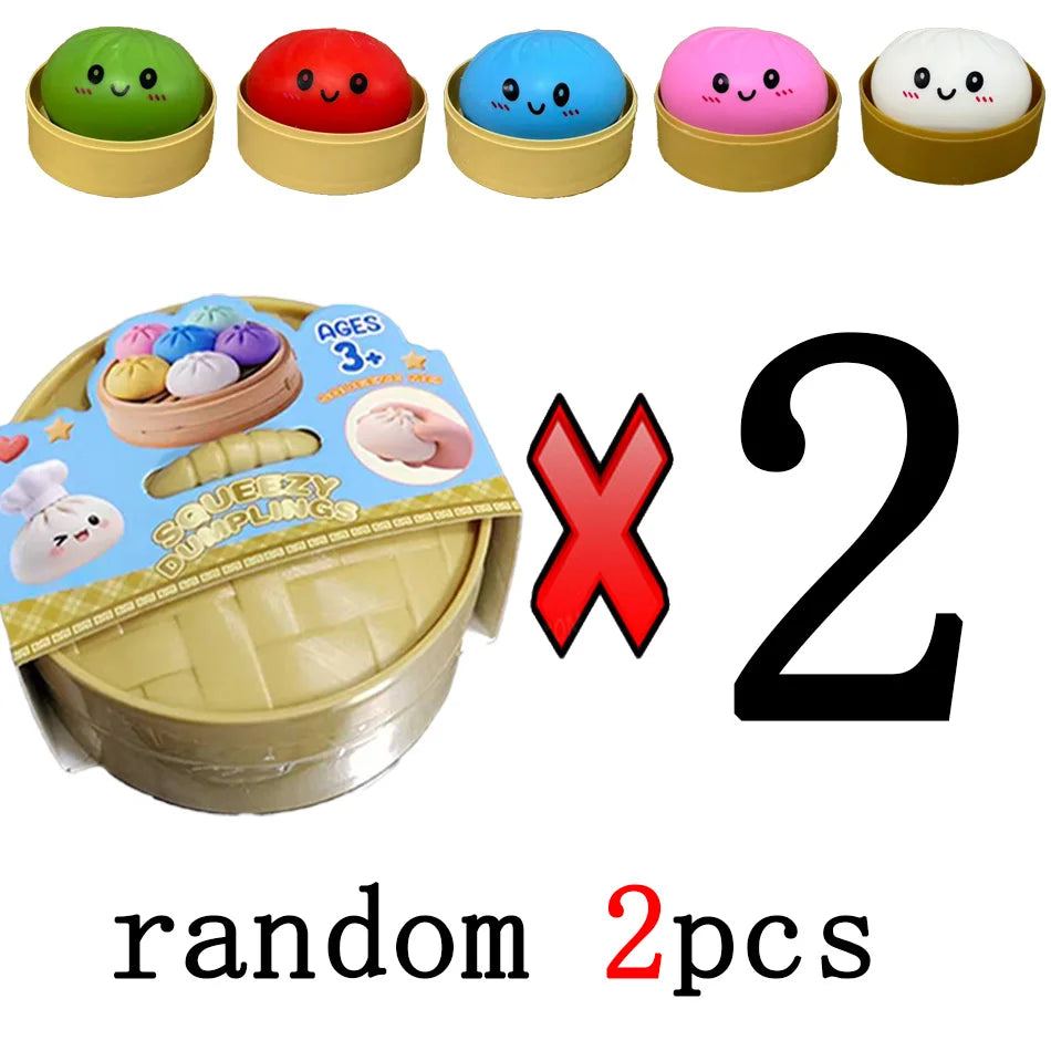 Glitter Dumpling Squishies Toy Bun Baozi Dumpling Mystery Box Colorful Food Squishy Sensory Fidget Toy anti Stress Squeeze Balls