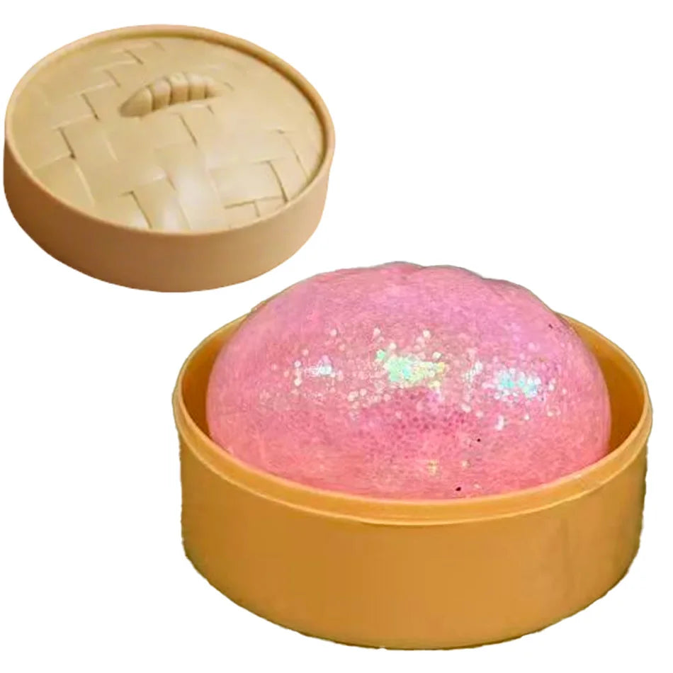Glitter Dumpling Squishies Toy Bun Baozi Dumpling Mystery Box Colorful Food Squishy Sensory Fidget Toy anti Stress Squeeze Balls