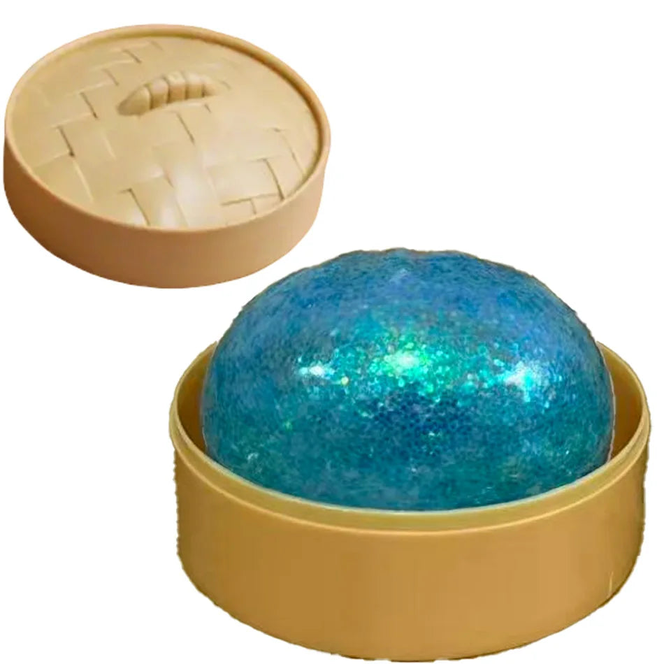 Glitter Dumpling Squishies Toy Bun Baozi Dumpling Mystery Box Colorful Food Squishy Sensory Fidget Toy anti Stress Squeeze Balls