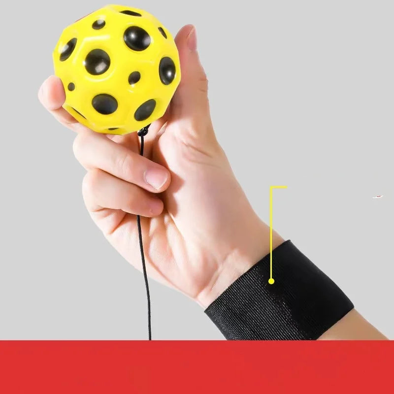 Wrist Rocket Ball with String PU Foam Ventilated Ball for Kids Hand Eye Coordination Training Stress Relief Toy Fitness Exercise