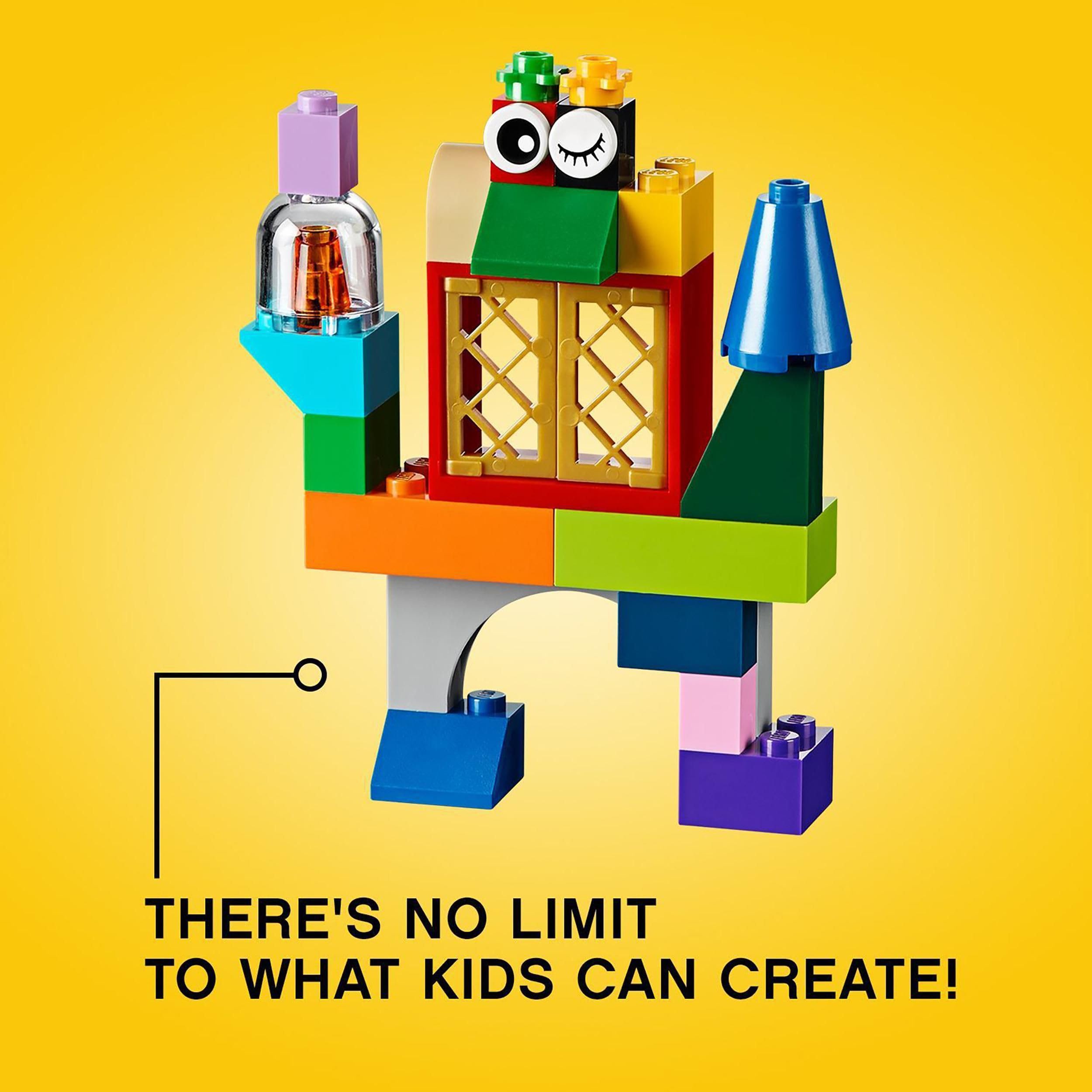 LEGO Classic Large Creative Brick Storage Box Set, Building Toys for 4 Plus Year Old Boys & Girls, Creative Construction Kit with Windows, Doors, Wheels and a Green Baseplate, Gift for Kids 10698 Viral Kids Toys