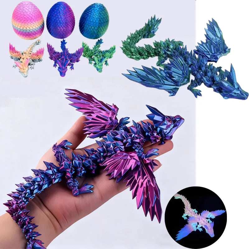 15Cm 3D Printed with Movable Wings Dragon Movable Joint Fidget Toy Rotatable Articulated Office Desktop Ornament Toy Crafts Gift