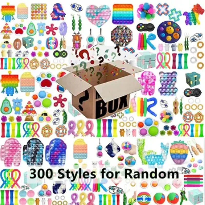 3-50Pcs Random Fidget Toys Mystery Gifts Pack Surprise Box 300 Different Fidget Set Antistress Relief Toys for Kids