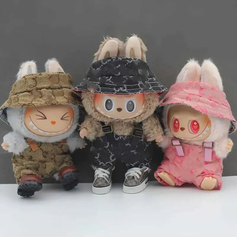 Fashion New Doll Apparel Labubu Doll Clothes Designer Only Clothes Hoodies Trendy Brand Knitted Pants Fishermans Hat Accessories