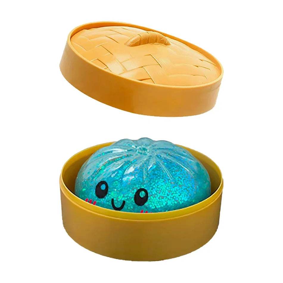 Glitter Dumpling Squishies Toy Bun Baozi Dumpling Mystery Box Colorful Food Squishy Sensory Fidget Toy anti Stress Squeeze Balls