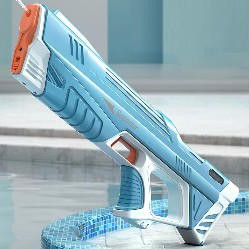 43Cm Full Electric Automatic Water Storage Gun Toys Portable Children Summer Beach Outdoor Fight Fantasy Toys for Boys Kids Game