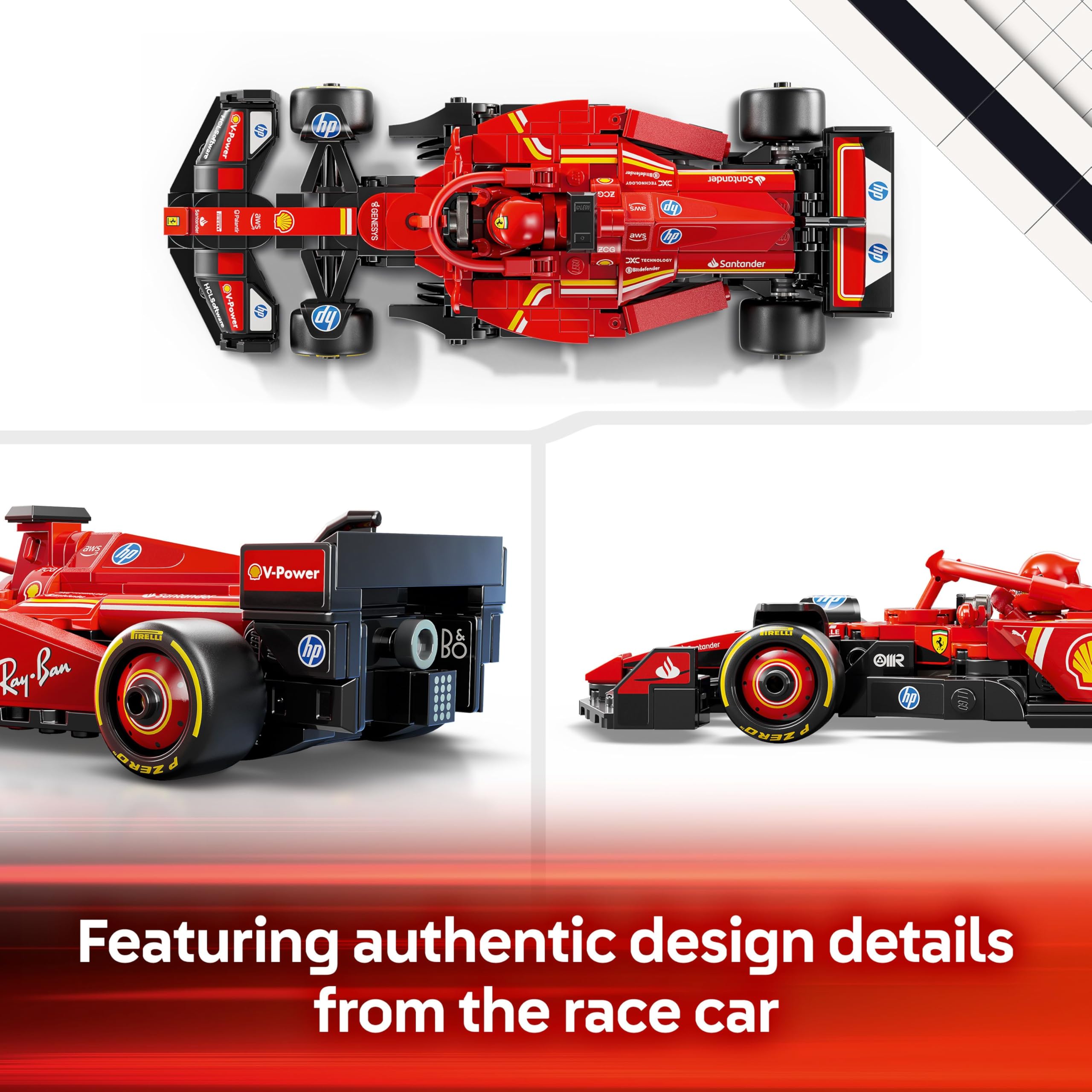 LEGO Speed Champions Ferrari SF-24 F1 Race Car Toy with a Collectible Formula 1 Driver Minifigure - Model Kits for 10+ Year Old Boys & Girls or Adult Motorsport Fans 77242 Viral Kids Toys