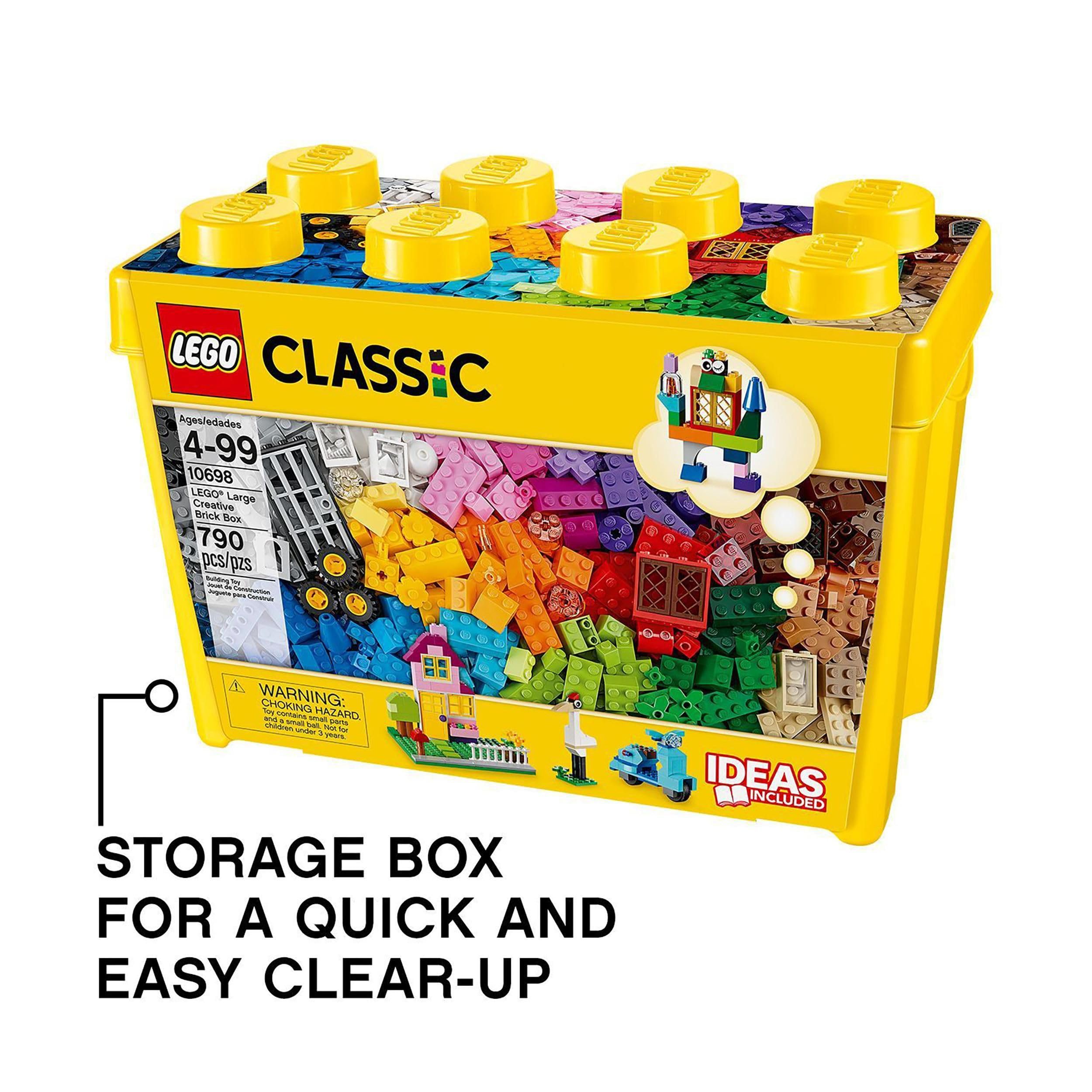 LEGO Classic Large Creative Brick Storage Box Set, Building Toys for 4 Plus Year Old Boys & Girls, Creative Construction Kit with Windows, Doors, Wheels and a Green Baseplate, Gift for Kids 10698 Viral Kids Toys