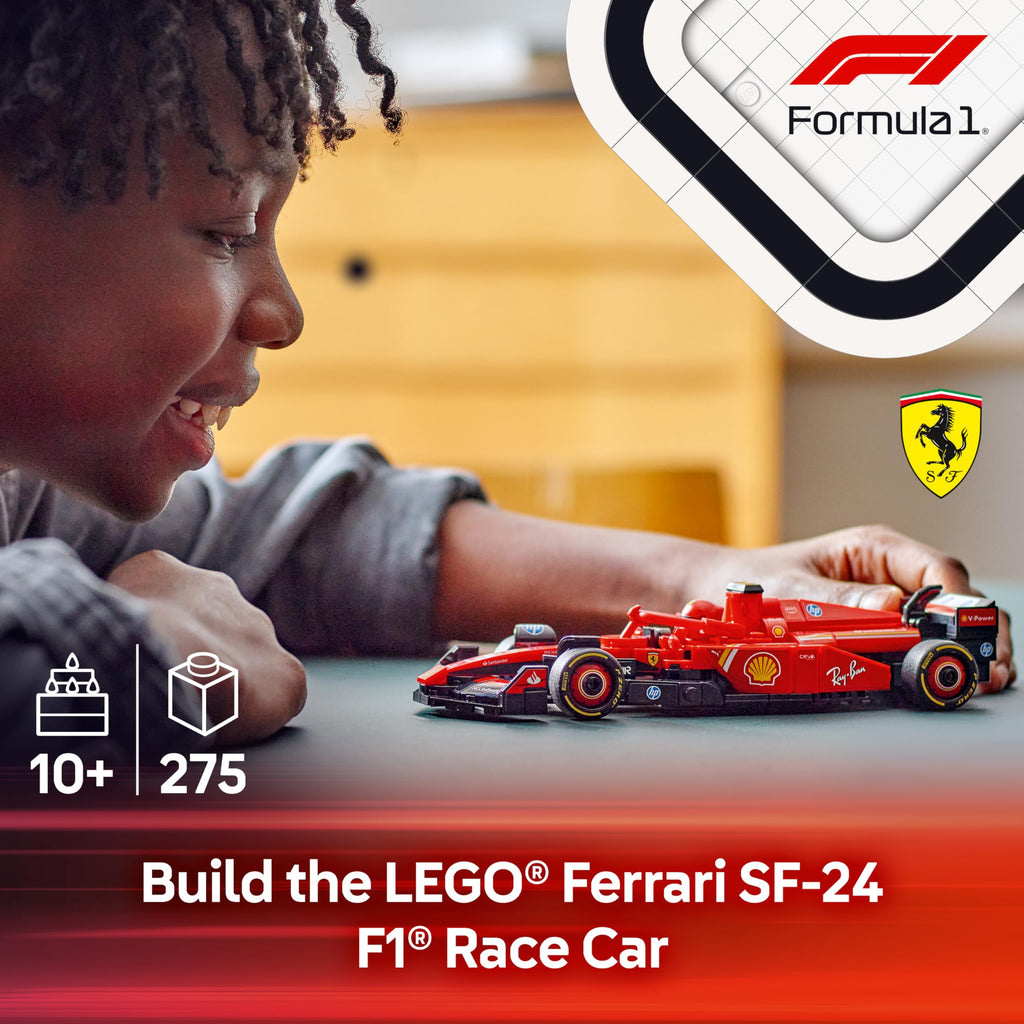 LEGO Speed Champions Ferrari SF-24 F1 Race Car Toy with a Collectible Formula 1 Driver Minifigure - Model Kits for 10+ Year Old Boys & Girls or Adult Motorsport Fans 77242 Viral Kids Toys