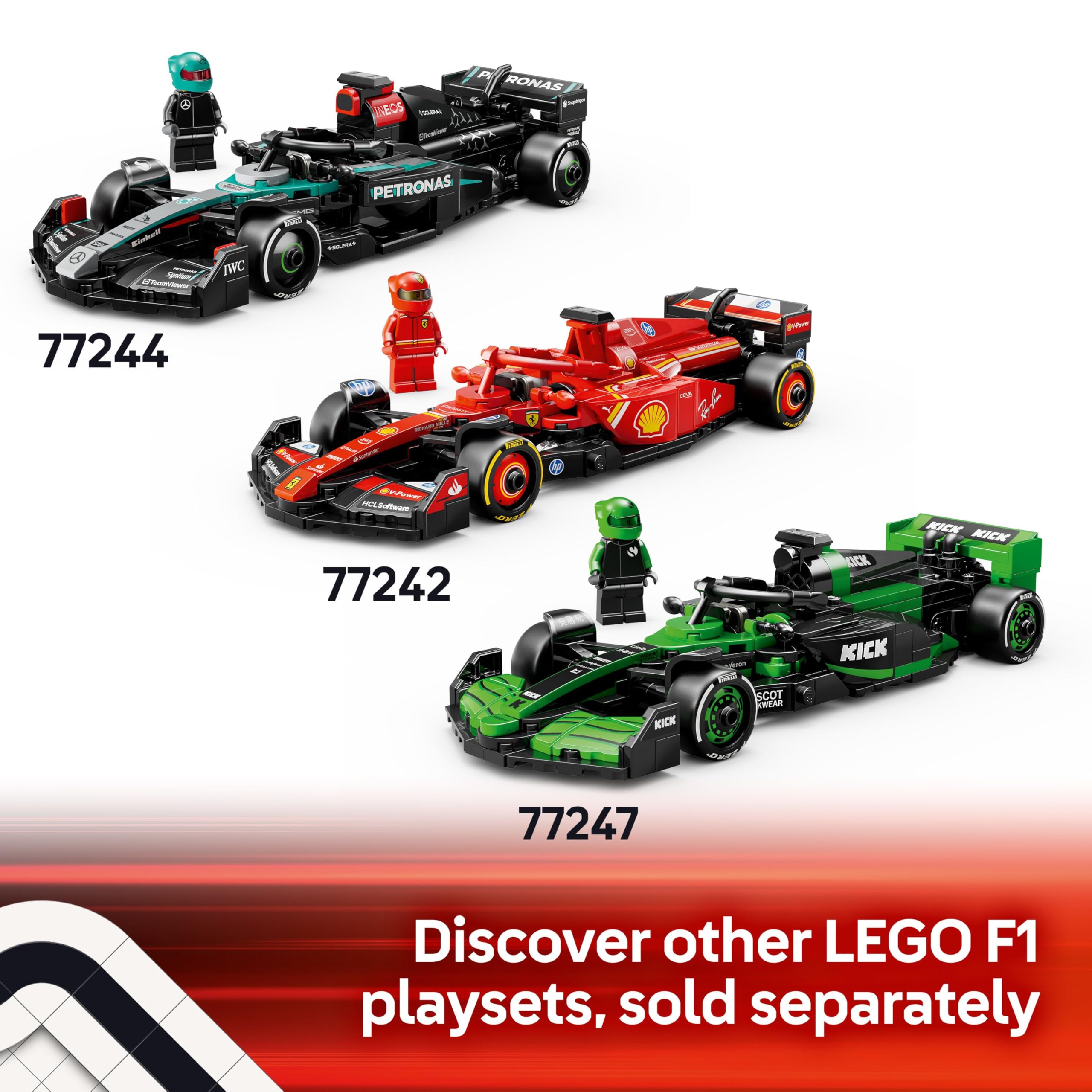 LEGO Speed Champions Ferrari SF-24 F1 Race Car Toy with a Collectible Formula 1 Driver Minifigure - Model Kits for 10+ Year Old Boys & Girls or Adult Motorsport Fans 77242 Viral Kids Toys