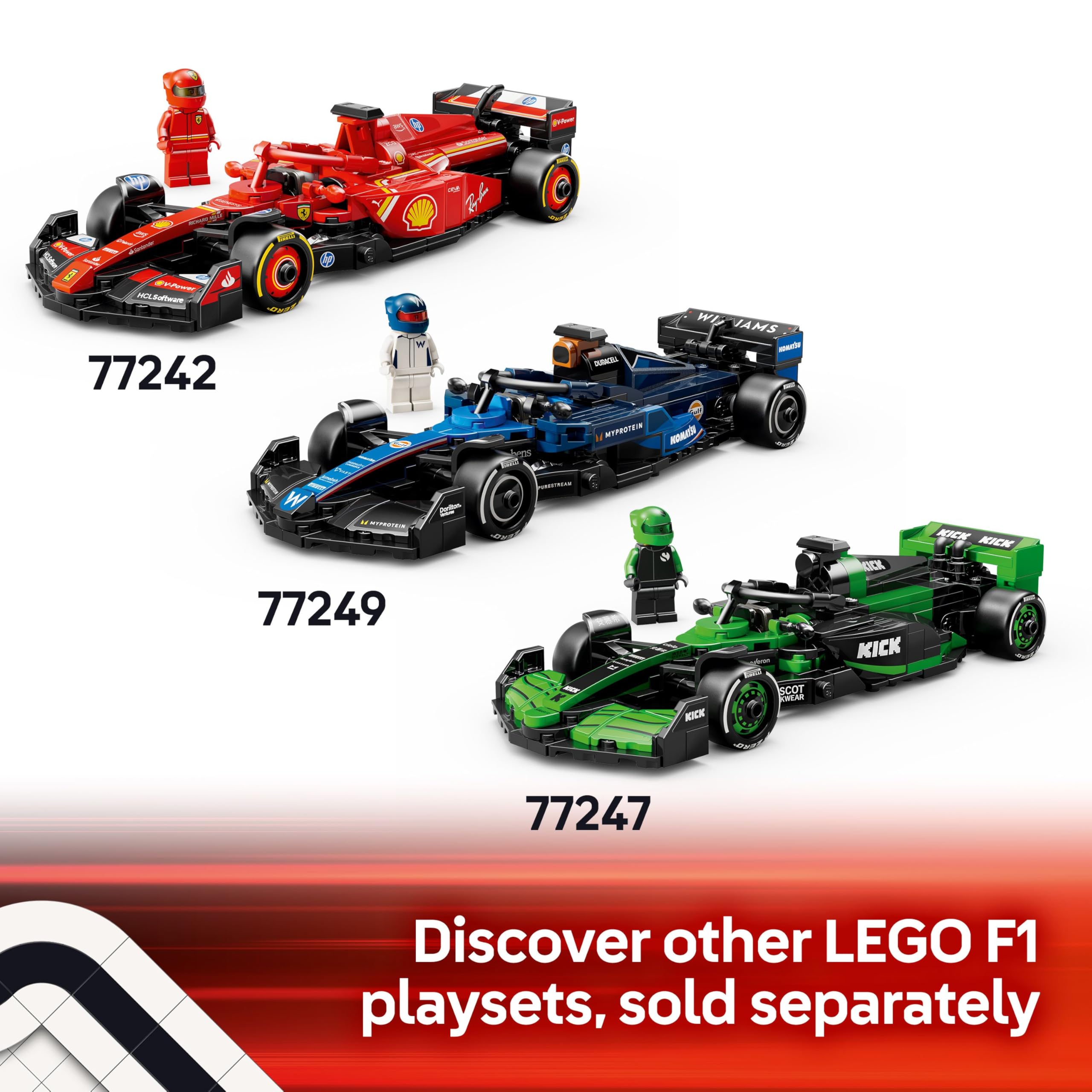 LEGO Speed Champions Ferrari SF-24 F1 Race Car Toy with a Collectible Formula 1 Driver Minifigure - Model Kits for 10+ Year Old Boys & Girls or Adult Motorsport Fans 77242 Viral Kids Toys