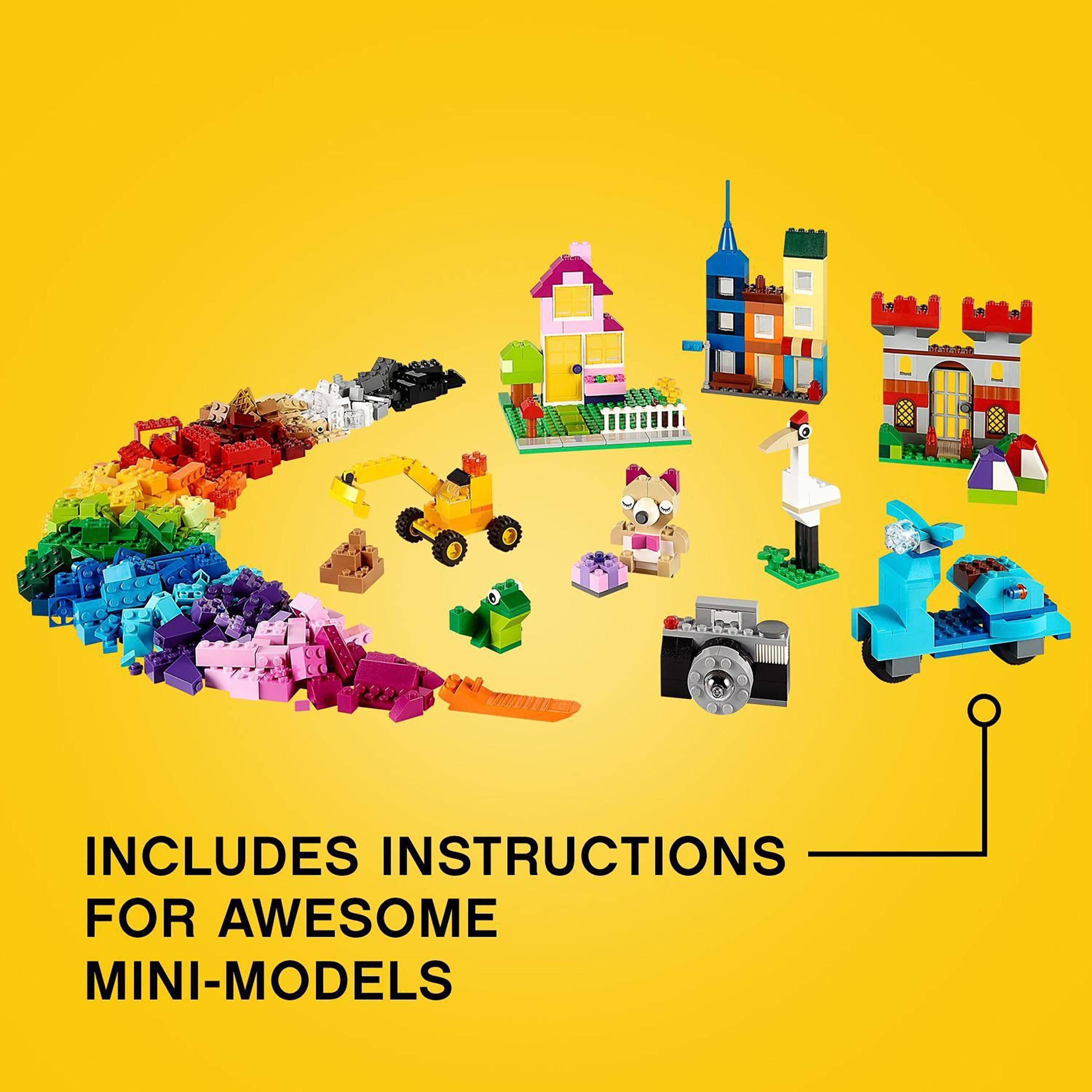 LEGO Classic Large Creative Brick Storage Box Set, Building Toys for 4 Plus Year Old Boys & Girls, Creative Construction Kit with Windows, Doors, Wheels and a Green Baseplate, Gift for Kids 10698 Viral Kids Toys