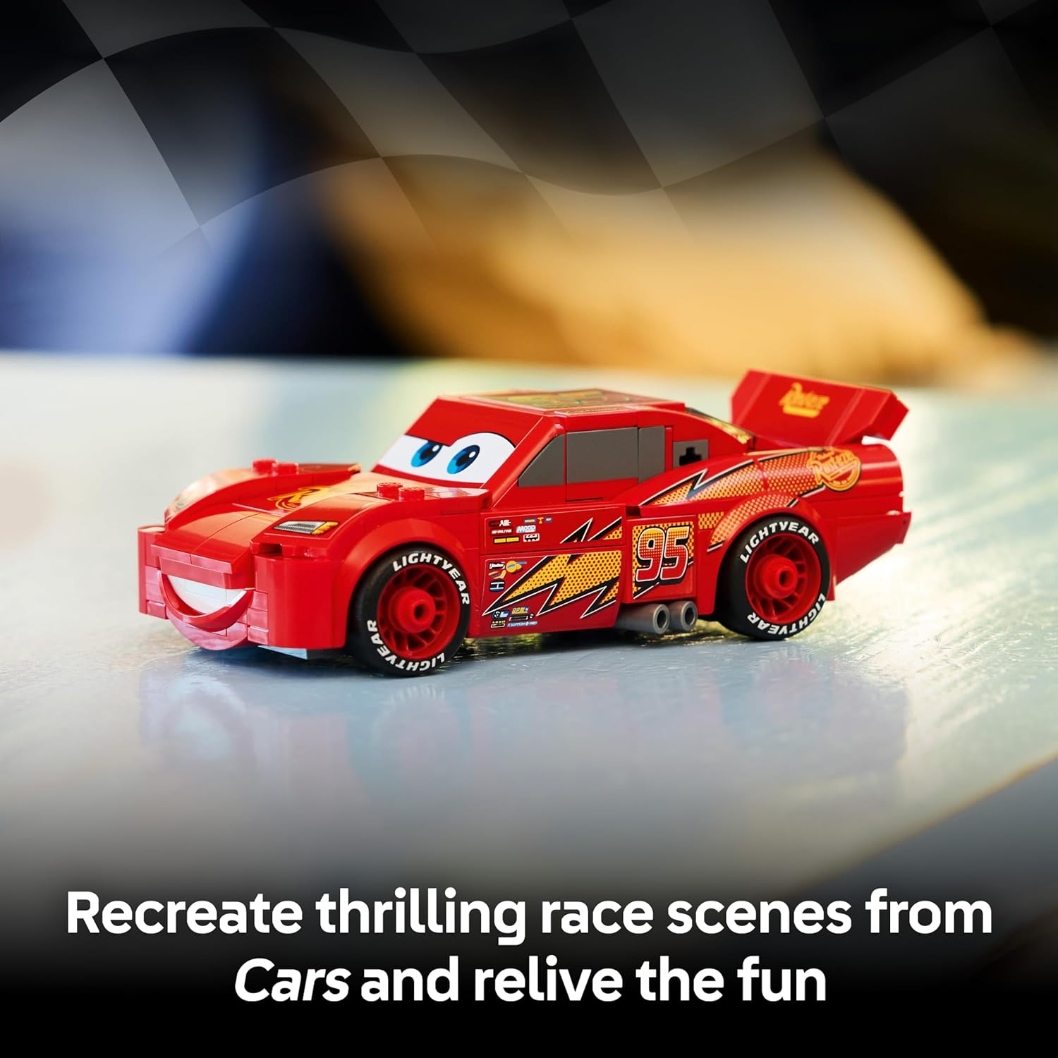 LEGO Speed Champions Lightning McQueen Race Car Toy - Collectible Model Kit w/a Detailed Undercarriage - Disney Gift for 9+ Year Old Boys, Girls & Pixar Cars Movie Fans - 77255 Viral Kids Toys