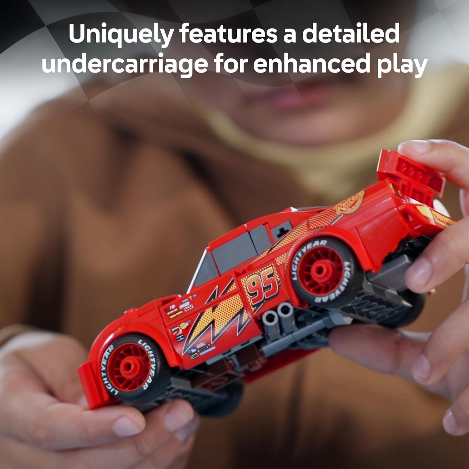 LEGO Speed Champions Lightning McQueen Race Car Toy - Collectible Model Kit w/a Detailed Undercarriage - Disney Gift for 9+ Year Old Boys, Girls & Pixar Cars Movie Fans - 77255 Viral Kids Toys