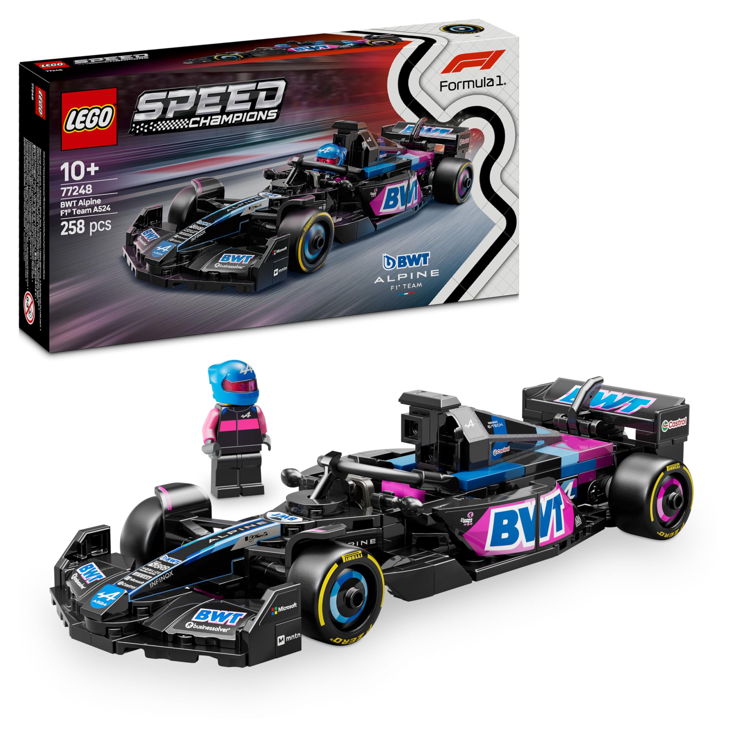 LEGO Speed Champions Ferrari SF-24 F1 Race Car Toy with a Collectible Formula 1 Driver Minifigure - Model Kits for 10+ Year Old Boys & Girls or Adult Motorsport Fans 77242 Viral Kids Toys