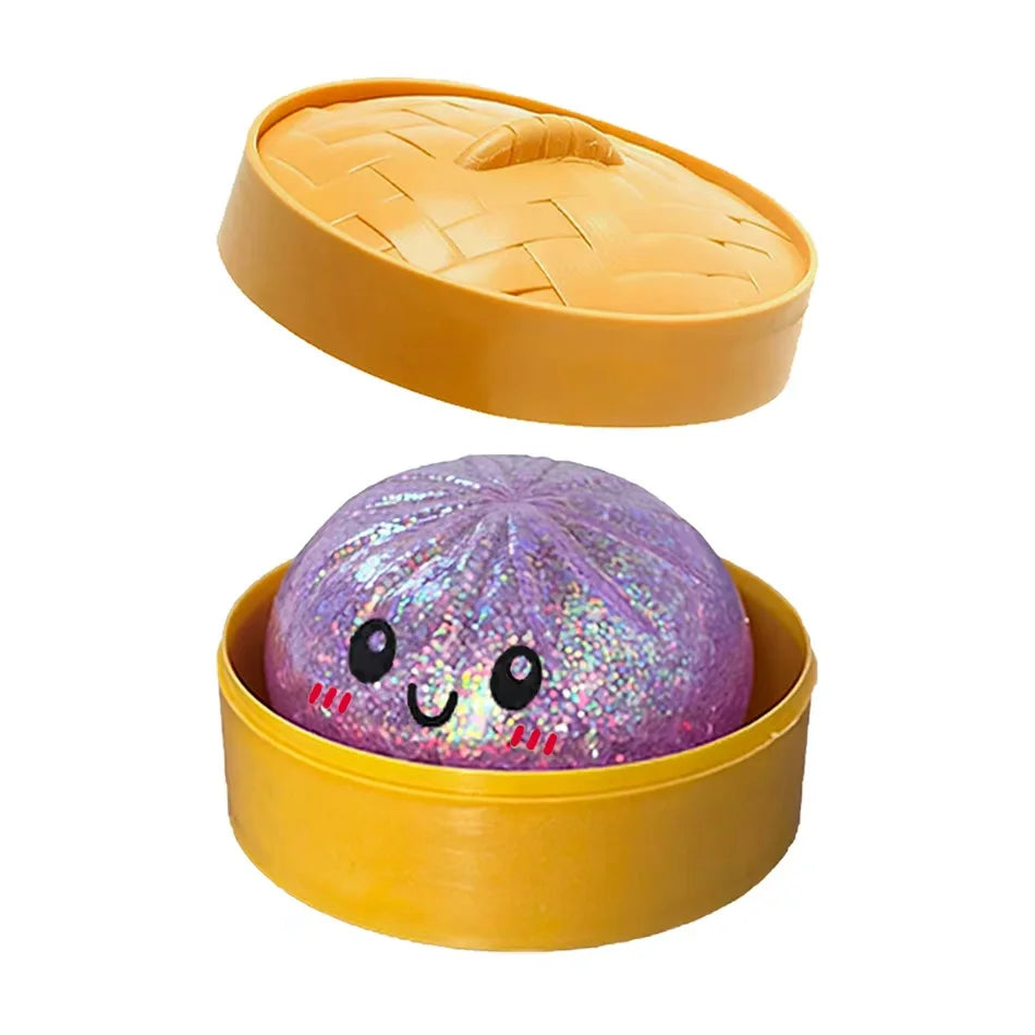 Glitter Dumpling Squishies Toy Bun Baozi Dumpling Mystery Box Colorful Food Squishy Sensory Fidget Toy anti Stress Squeeze Balls