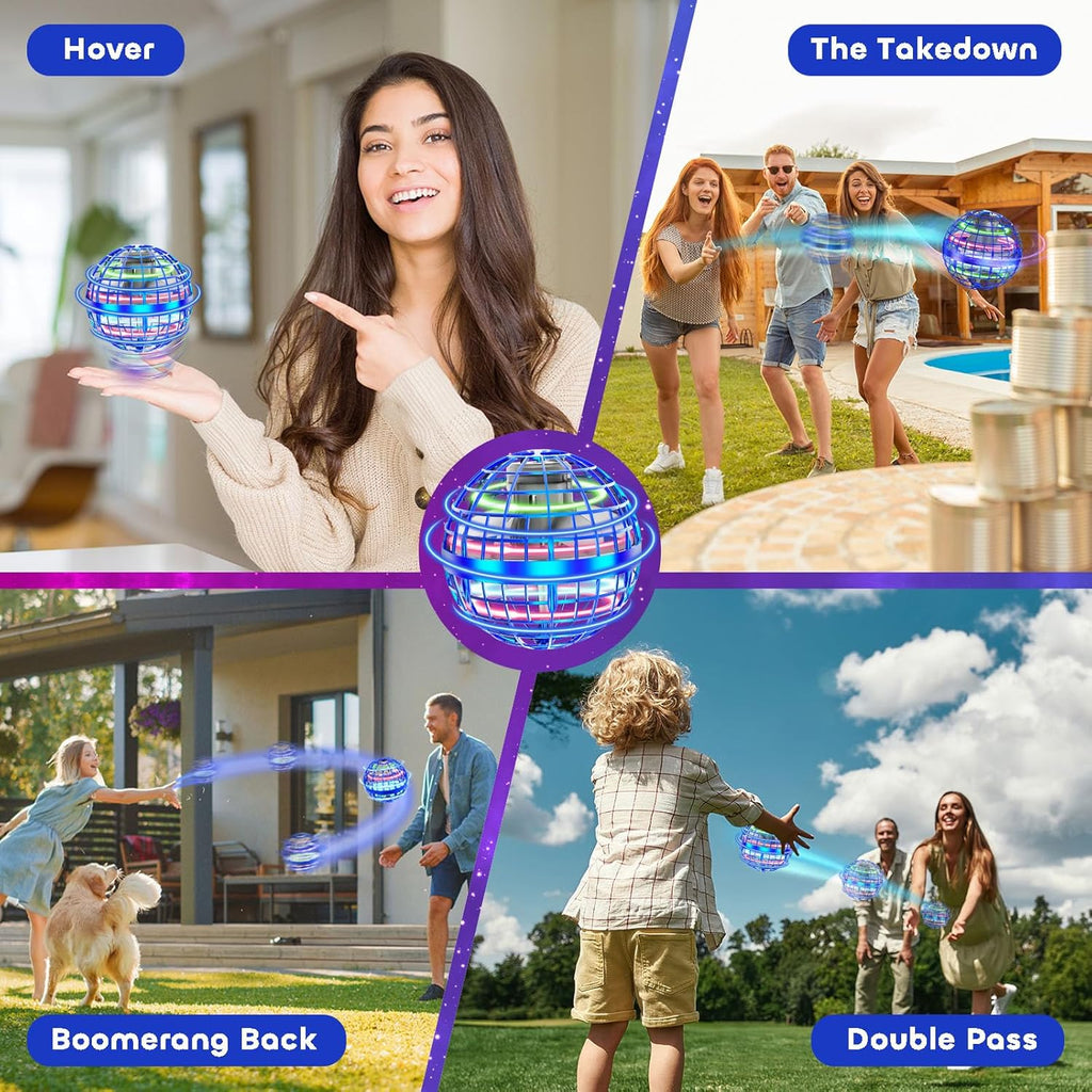 Flying Orb Ball 2026 Toys Soaring Hover Boomerang Spinner Hand Controlled Mini Drone Cosmic Globe Spinning Kids Adults Outdoor Birthday Gift Cool Stuff for Boys Girls 6 7 8 9 10+ Year Old
