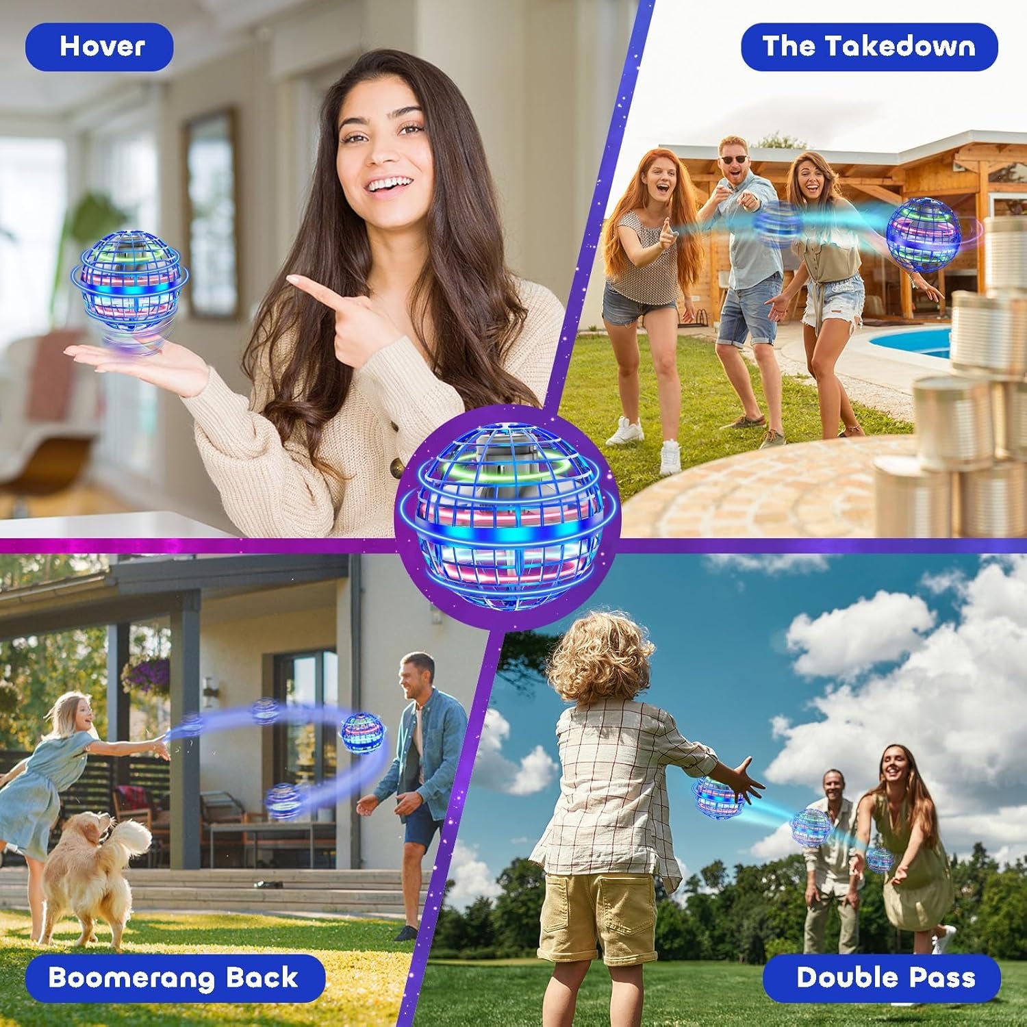 Flying Orb Ball 2026 Toys Soaring Hover Boomerang Spinner Hand Controlled Mini Drone Cosmic Globe Spinning Kids Adults Outdoor Birthday Gift Cool Stuff for Boys Girls 6 7 8 9 10+ Year Old