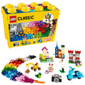 LEGO Classic Large Creative Brick Storage Box Set, Building Toys for 4 Plus Year Old Boys & Girls, Creative Construction Kit with Windows, Doors, Wheels and a Green Baseplate, Gift for Kids 10698 Viral Kids Toys
