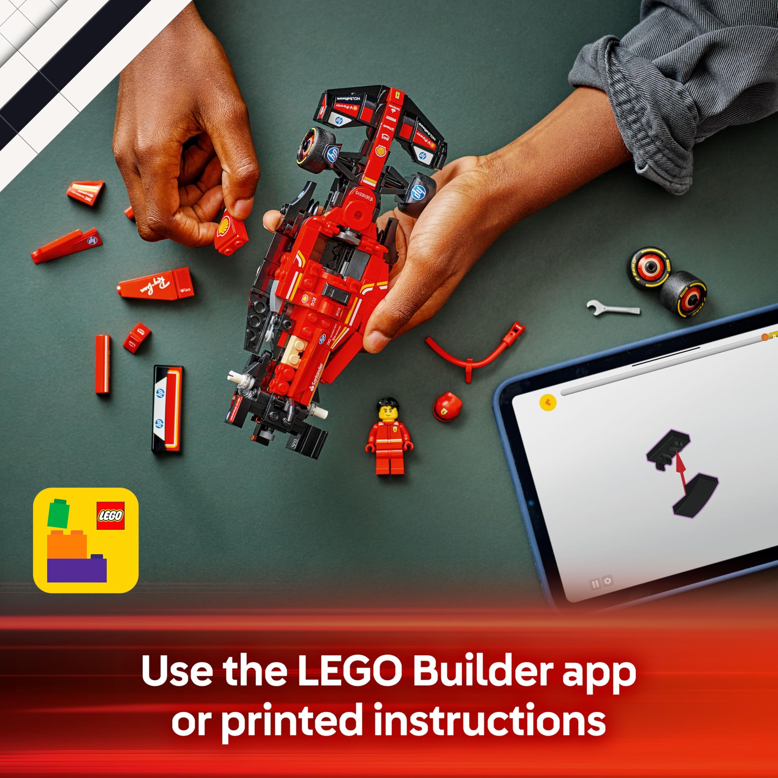 LEGO Speed Champions Ferrari SF-24 F1 Race Car Toy with a Collectible Formula 1 Driver Minifigure - Model Kits for 10+ Year Old Boys & Girls or Adult Motorsport Fans 77242 Viral Kids Toys