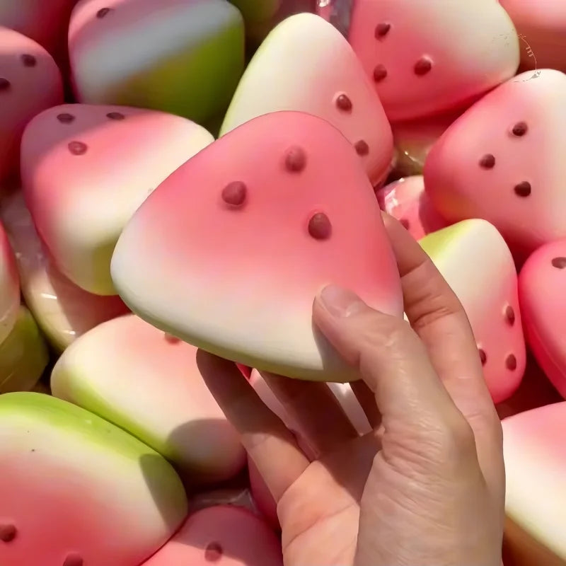 Cute Watermelon Squishy Fidget Toy Slow Rebound Decompression Toy Anti-Stress Slow Rising Fruit Soft Stress Relief Squeeze Toy