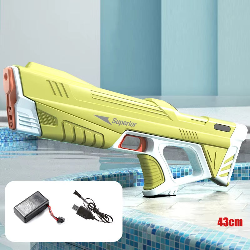 43Cm Full Electric Automatic Water Storage Gun Toys Portable Children Summer Beach Outdoor Fight Fantasy Toys for Boys Kids Game