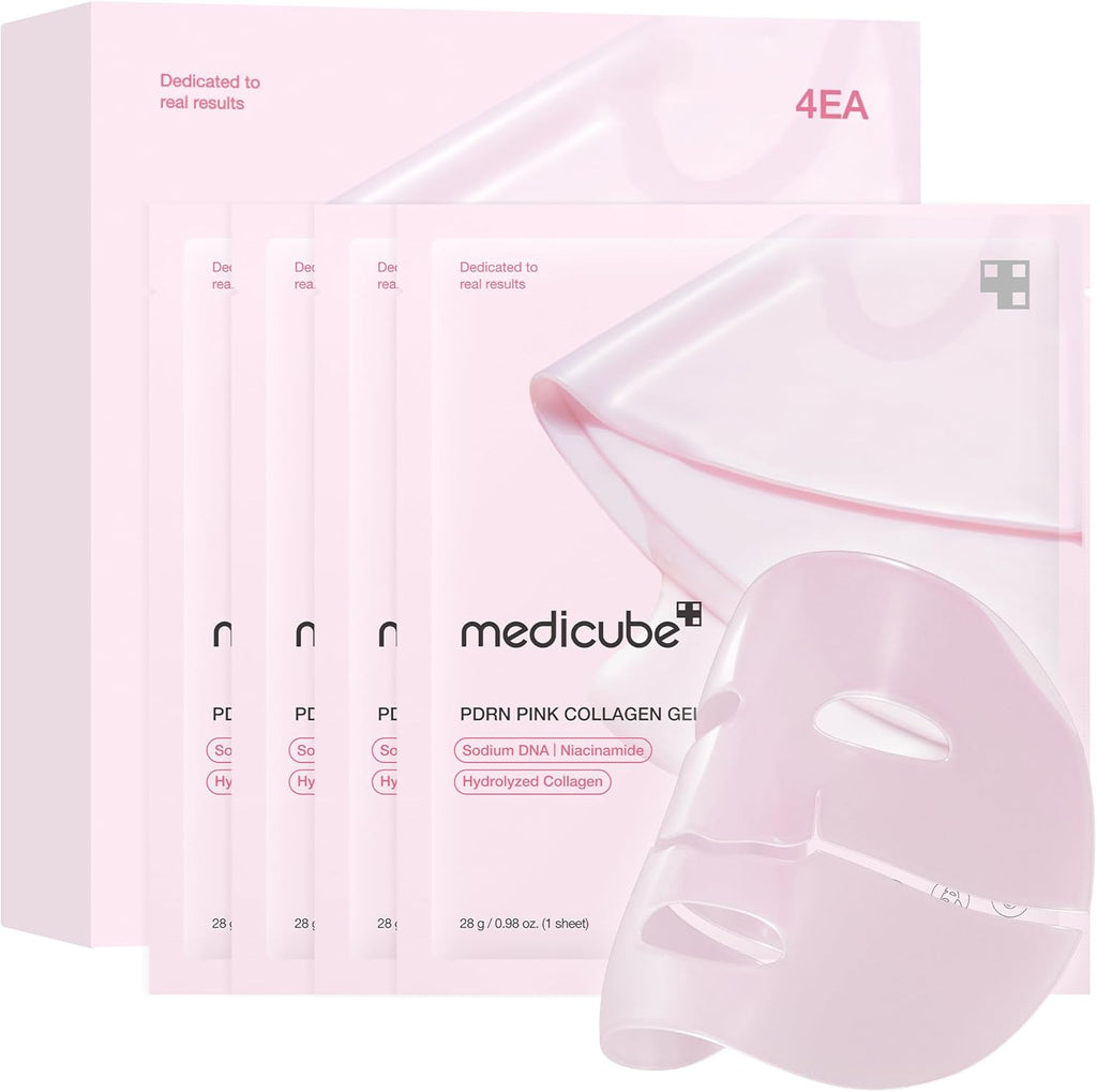Jelly Gel Mask with Salmon DNA PDRN Pink Collagen | Overnight Face Mask for Glass Glow Skin | Elasticity, Hydrating, Firming and Moisturizing | Korean Skincare, 28G X 4Ea