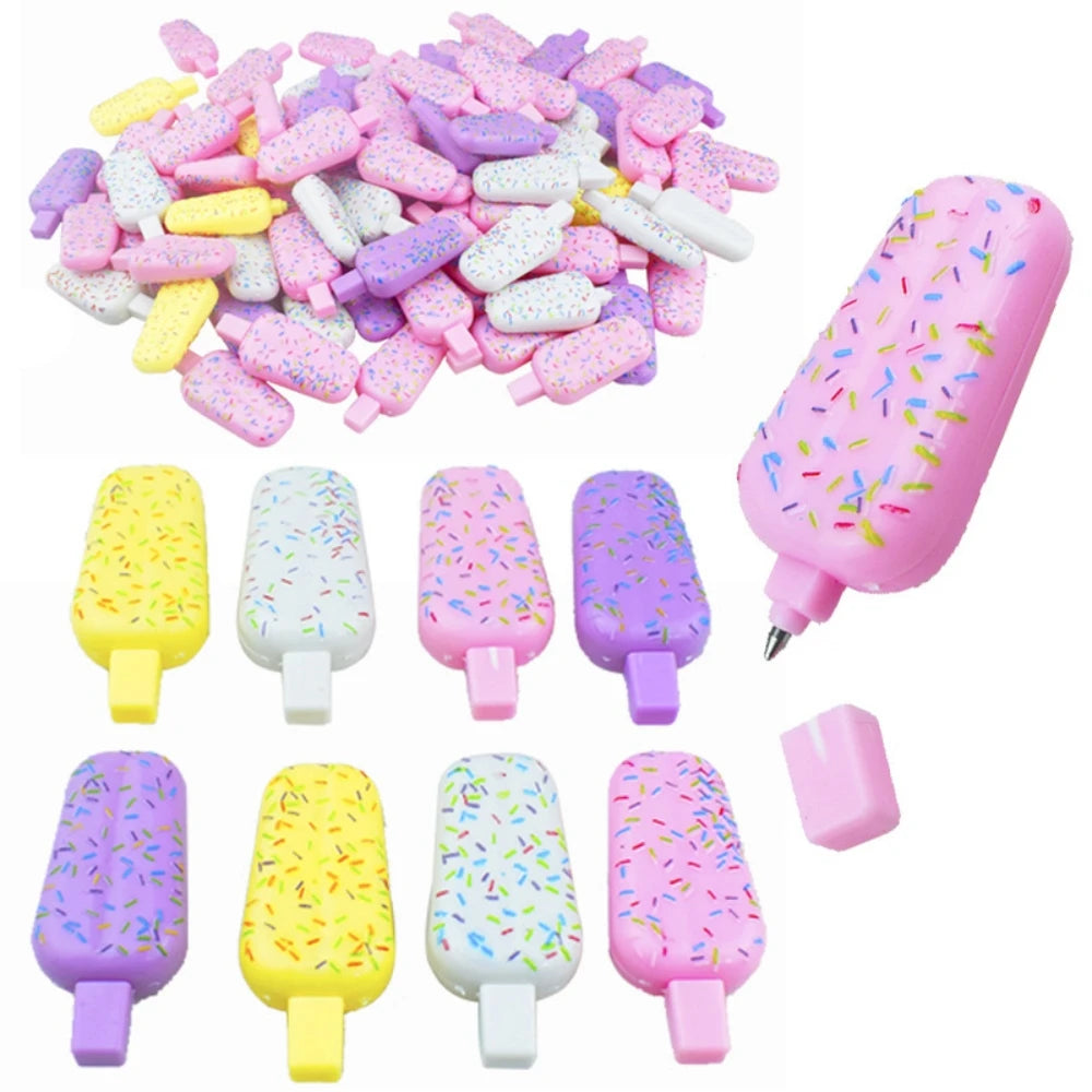 10-30Pcs Fun 4.9cm Cute Ice Cream Pen for Birthday Party Wedding Carnival Gift Pinata Gift Bag Treasure Box Filler School Prizes Viral Kids Toys