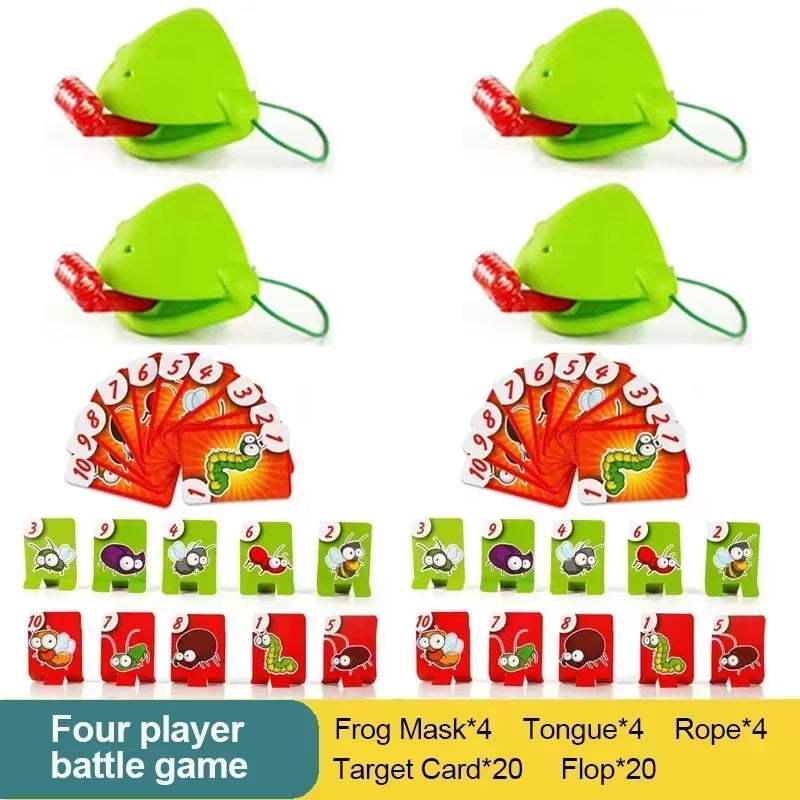 Frog Mask Wagging Tongue Lick Cards Board Games for Children Family Party Toys Antistress Funny Desktop Puzzle Game Toys Viral Kids Toys