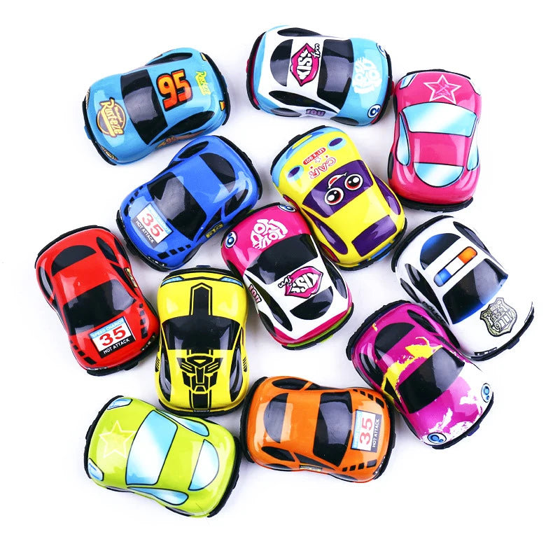 20Pcs/Lot Cartoon Toys Cute Plastic Pull Back Cars Plane Toy Cars for Child Mini Car Model Funny Kids Toys Kindergarten Toys DDJ