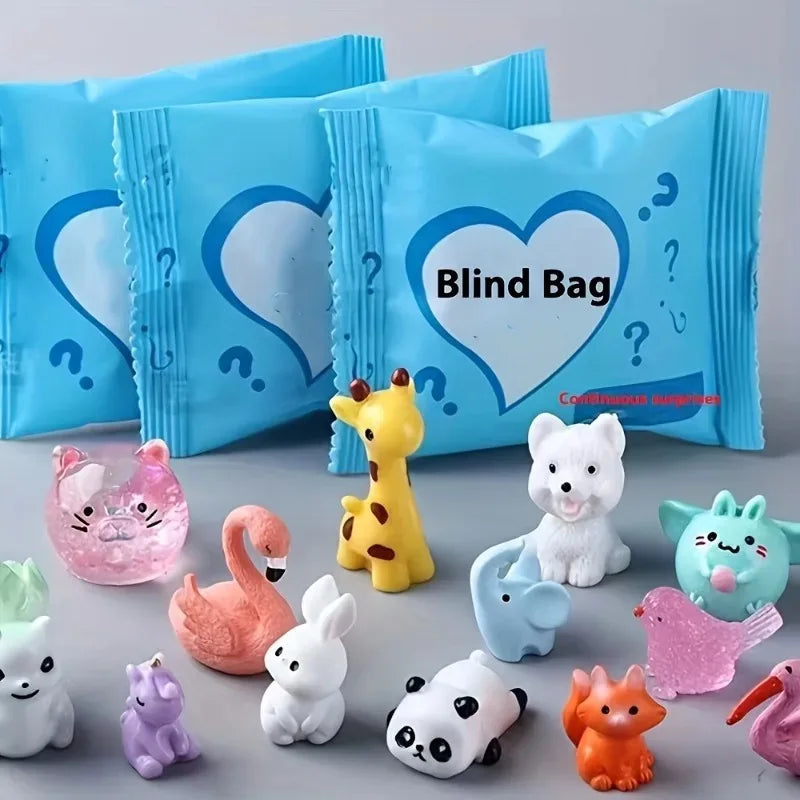 50Pcs Mini Animal Surprise Blind Bags Cute Luminous Assorted Colors Animals Blind Box Toys for Kids Children Birthday Gifts
