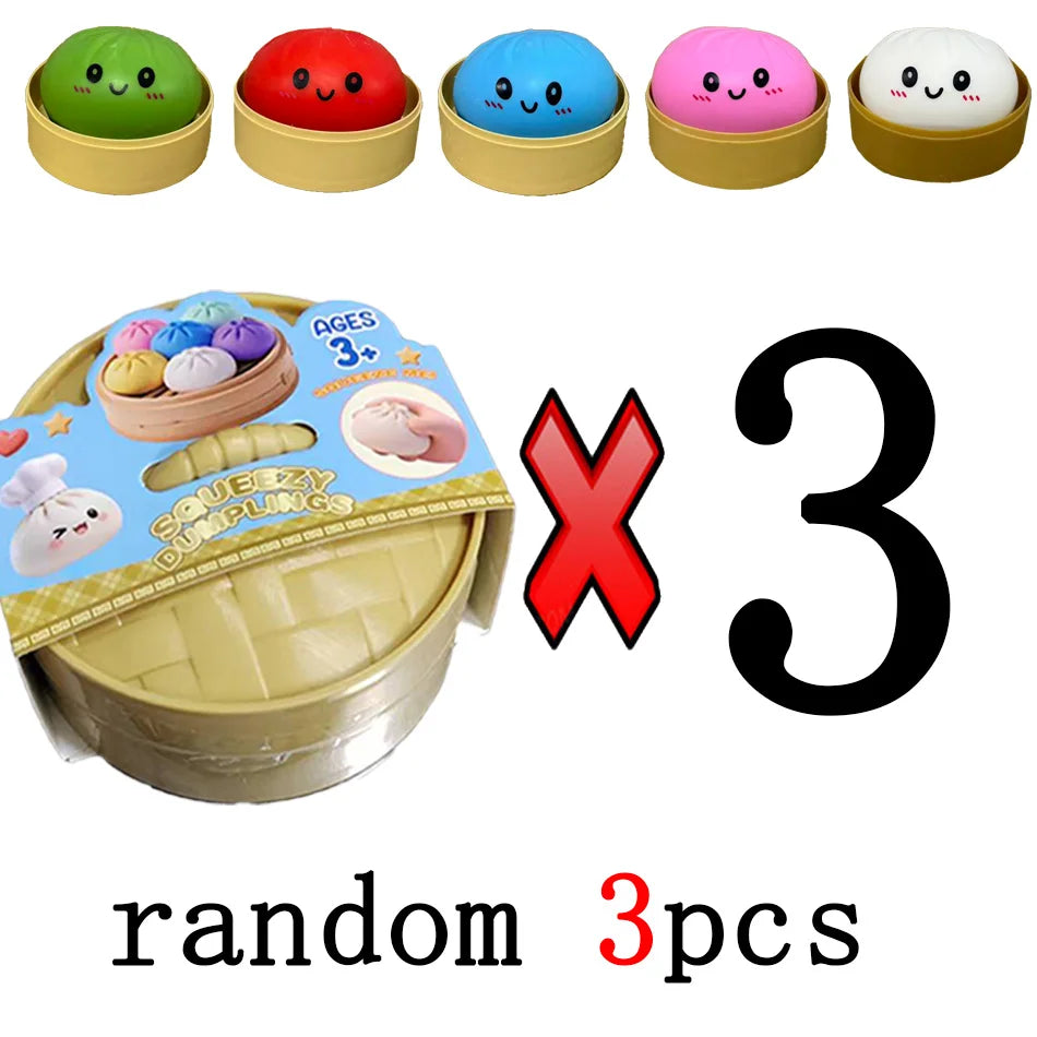Glitter Dumpling Squishies Toy Bun Baozi Dumpling Mystery Box Colorful Food Squishy Sensory Fidget Toy anti Stress Squeeze Balls