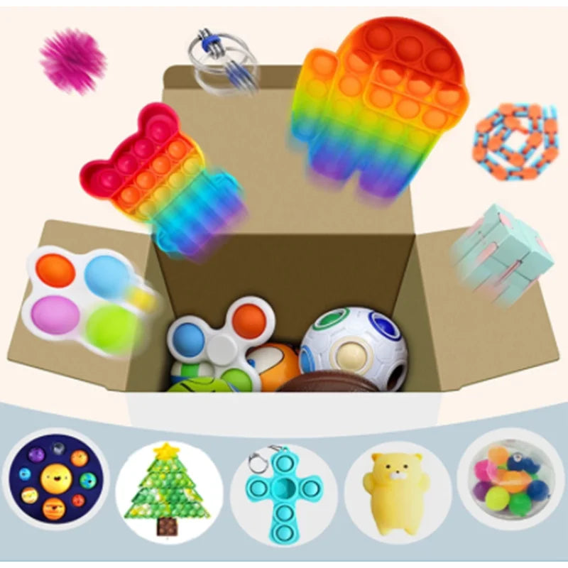3-50Pcs Random Fidget Toys Mystery Gifts Pack Surprise Box 300 Different Fidget Set Antistress Relief Toys for Kids