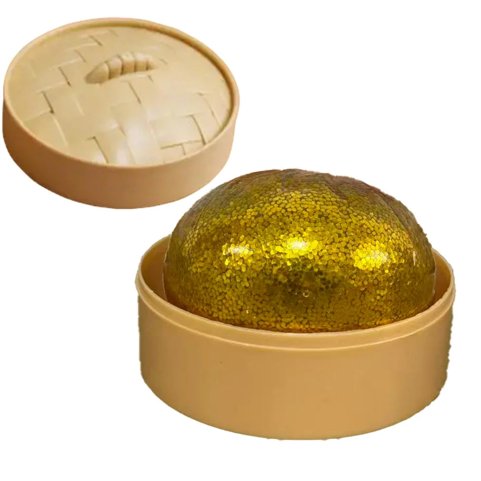 Glitter Dumpling Squishies Toy Bun Baozi Dumpling Mystery Box Colorful Food Squishy Sensory Fidget Toy anti Stress Squeeze Balls