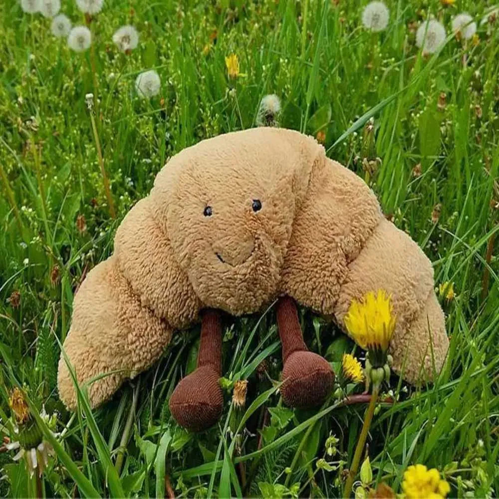Stuffed Animals Funny Soft Food Plushies Toy Croissant Plush Smile Croissant Bread Pillow Gifts Z250208