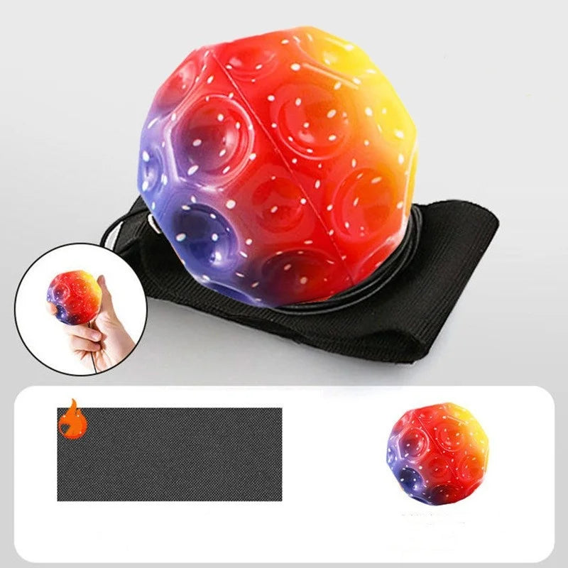 Wrist Rocket Ball with String PU Foam Ventilated Ball for Kids Hand Eye Coordination Training Stress Relief Toy Fitness Exercise